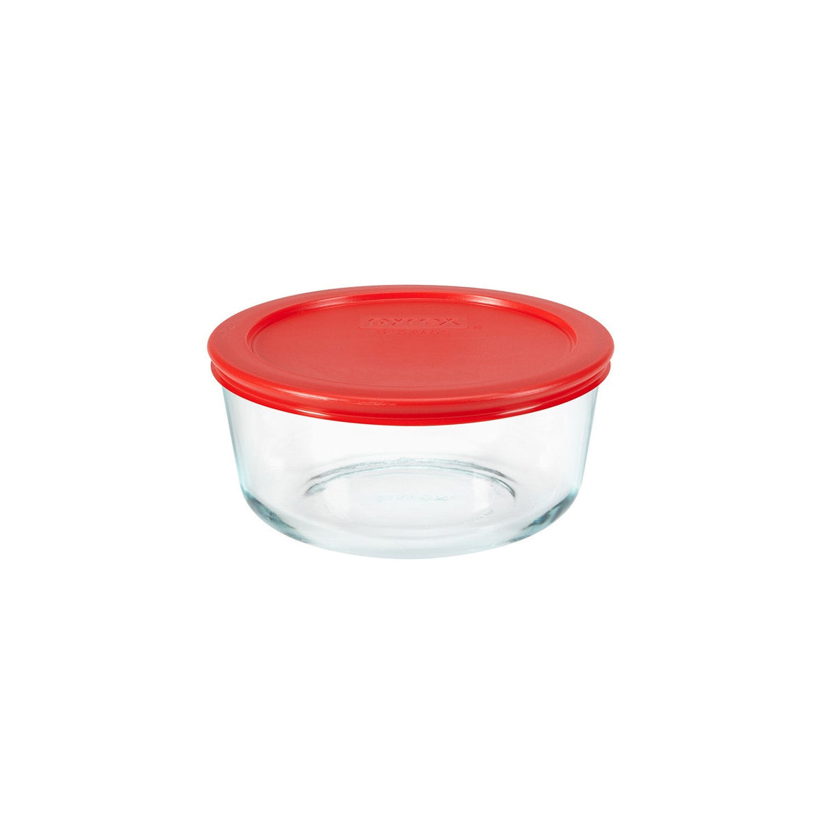 Pyrex Glass Round Container - Red (236mL)