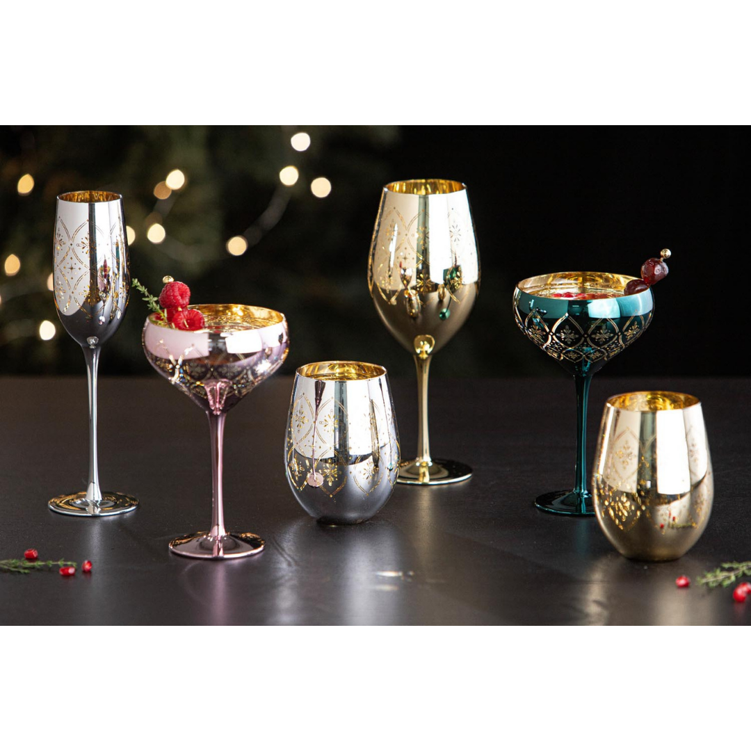 Tempa Chantelle Gold 2pk Stemless Glass