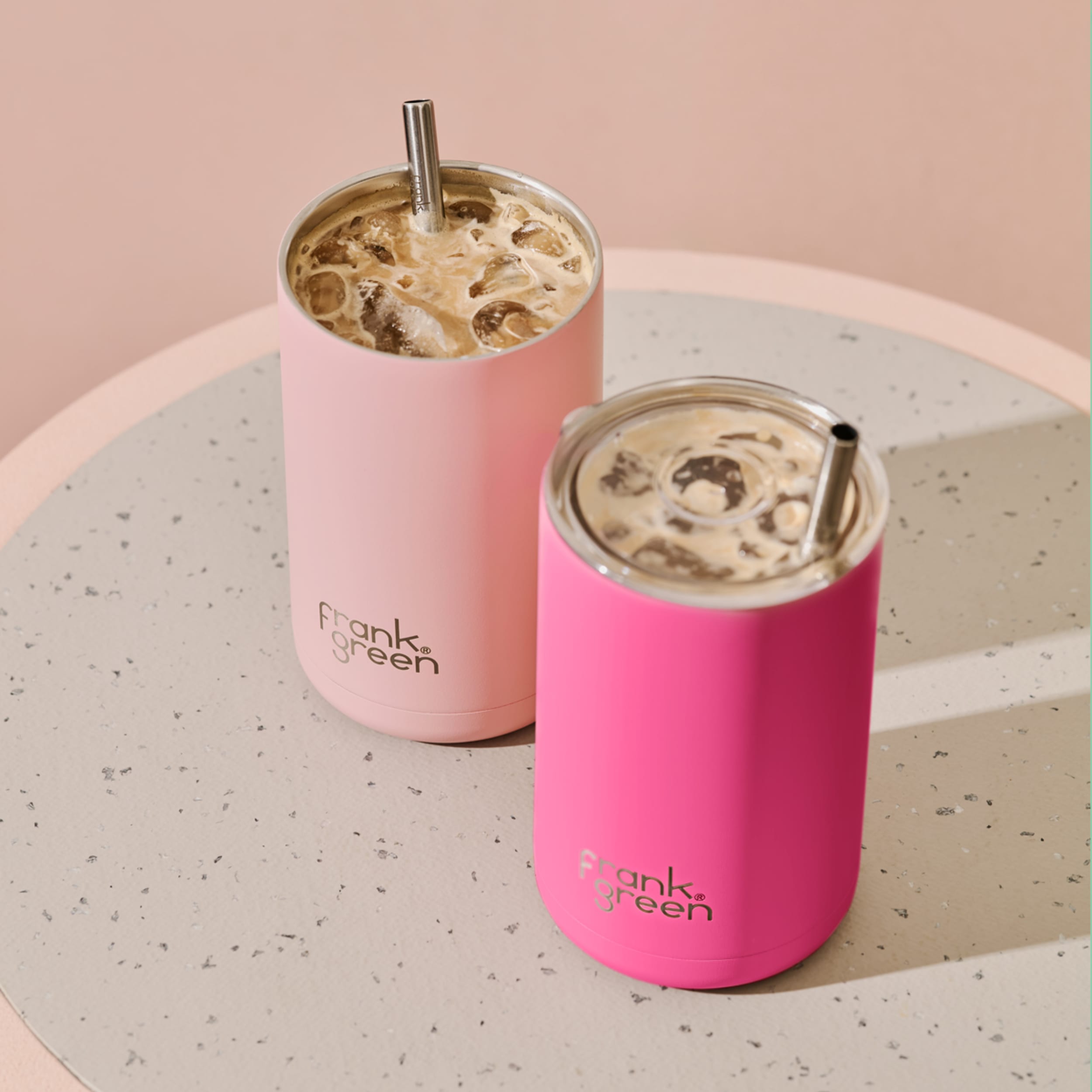 frank green 15oz Iced Coffee Cup with Straw - Blushed