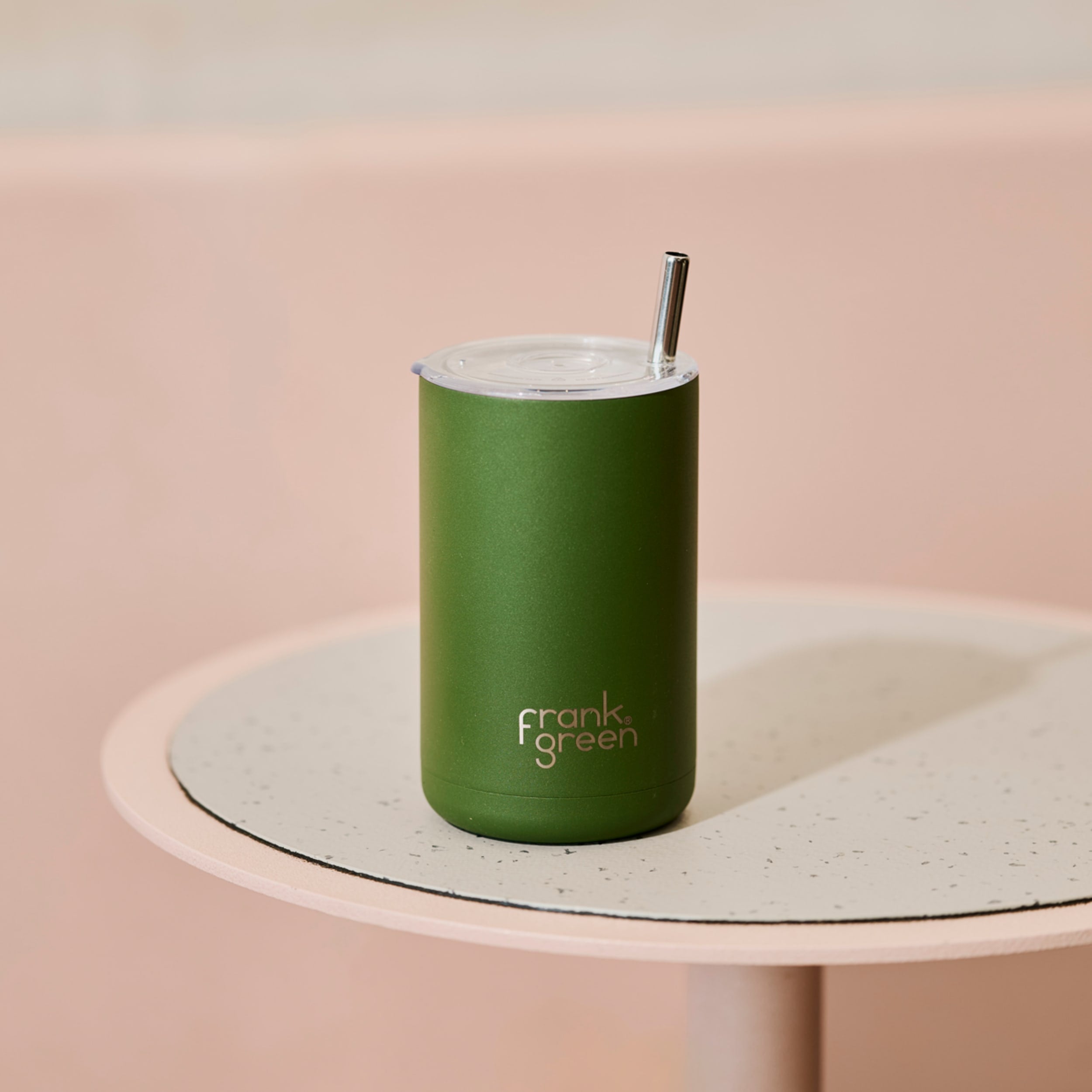 frank green 15oz Iced Coffee Cup with Straw - Khaki