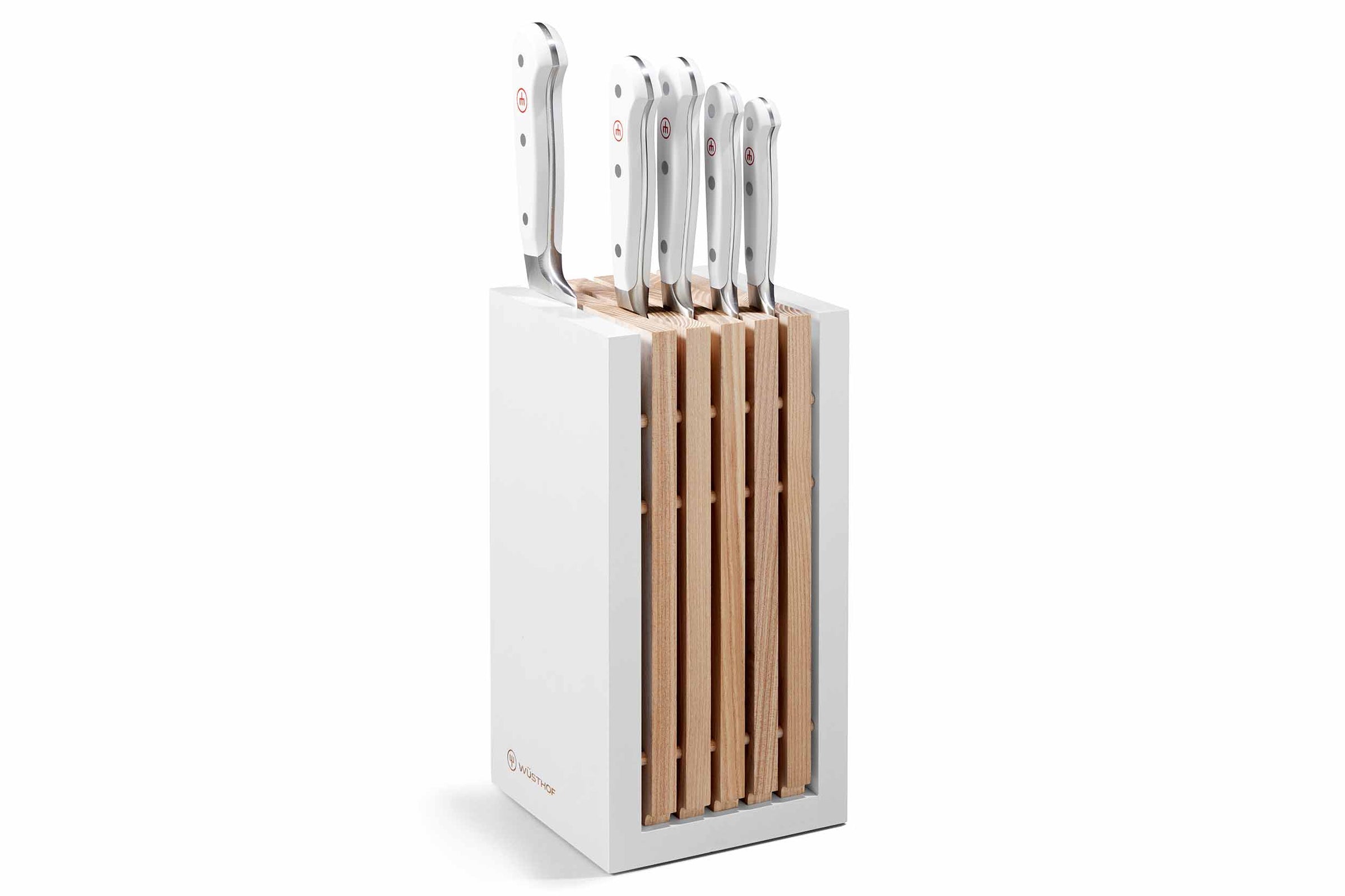 Wusthof Classic White Knife Block Set 6 Piece With Santoku