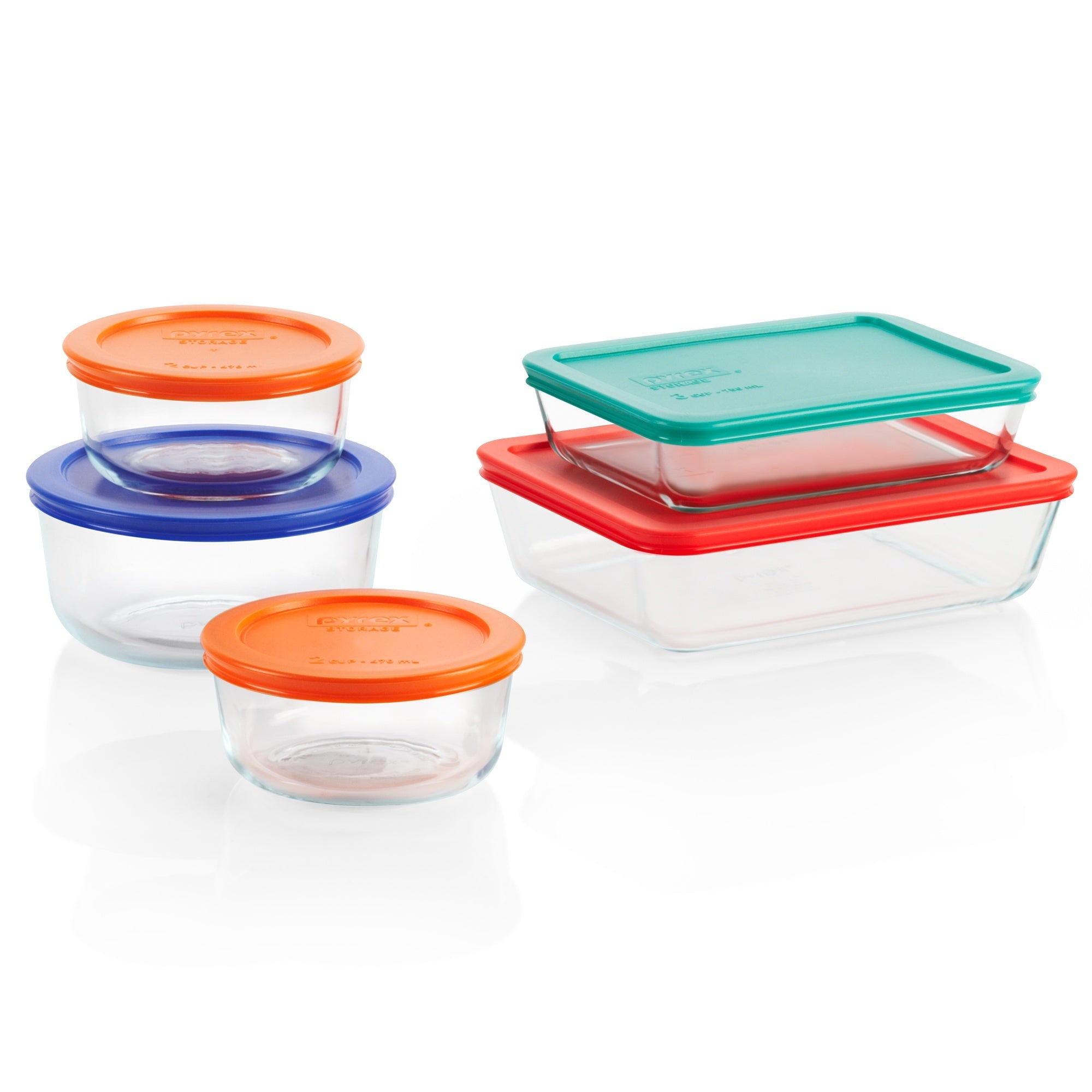 Pyrex Simply Store 5 Piece Set (2 4 3 1.4L - Coloured)