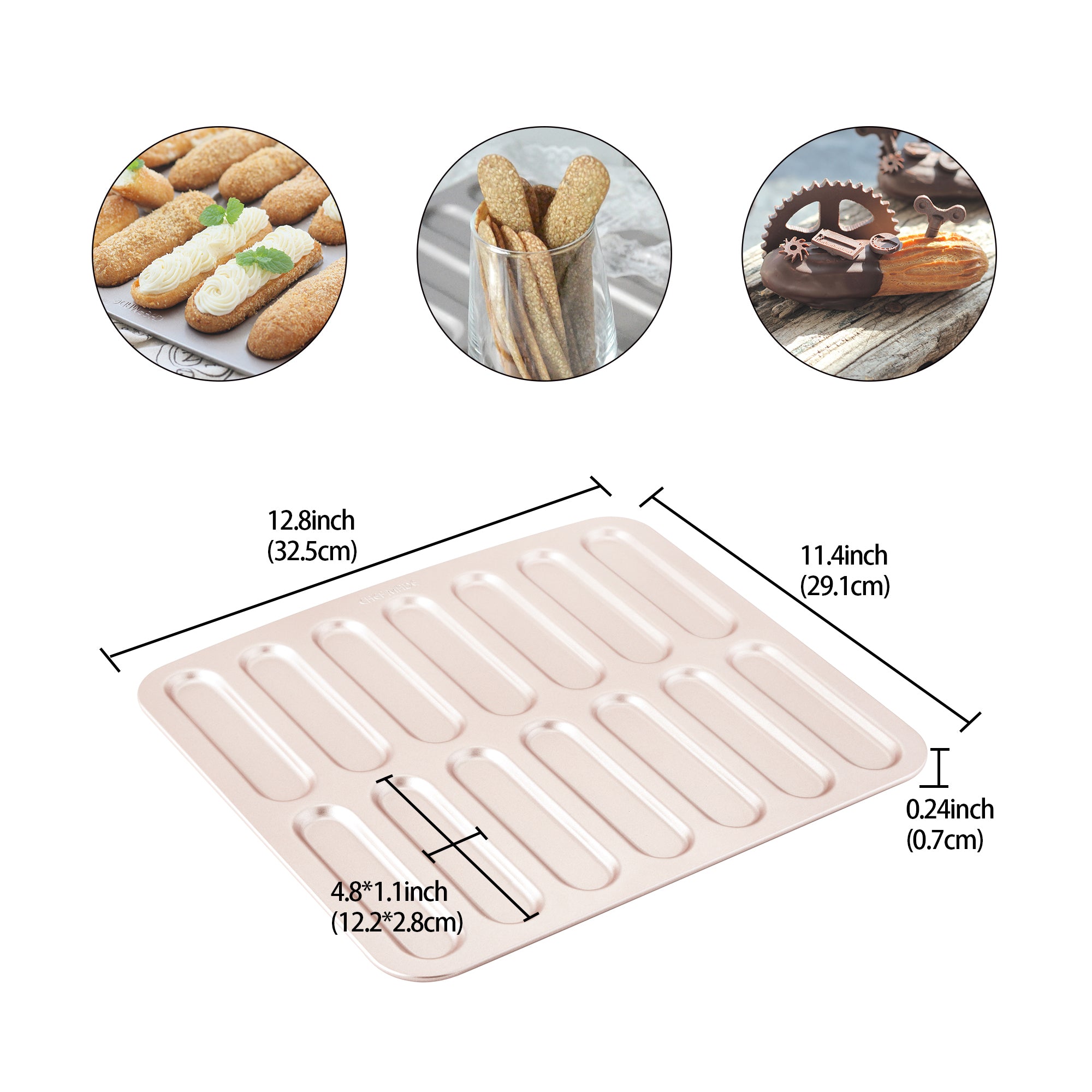 CHEFMADE Éclair Mould 14 Piece (WK9172)