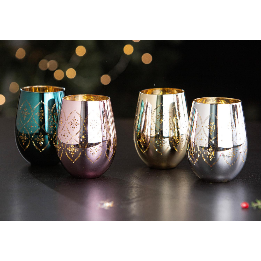 Tempa Chantelle Gold 2pk Stemless Glass