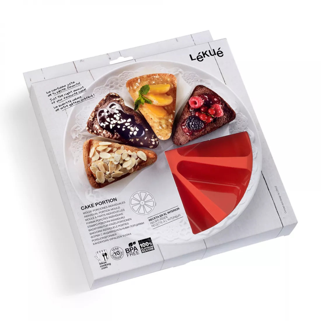 Lékué Creative Pastry Cake Portion Mould 8 Cavity Red