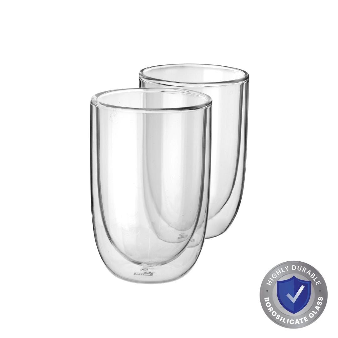 Pyrex Double Wall Glass 350mL - 2 Pack