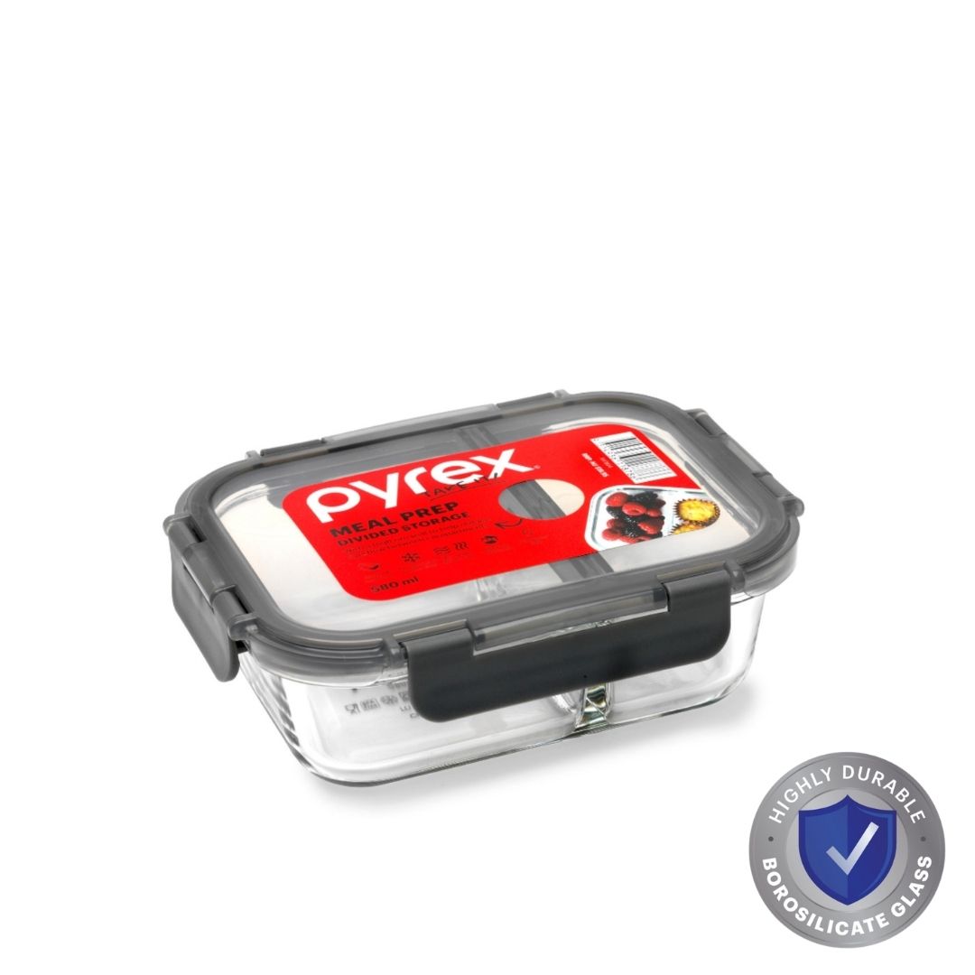 Pyrex Divided Meal Prep Glass Container (580mL)