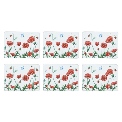 Ashdene Poppy Fields 6pk Placemat