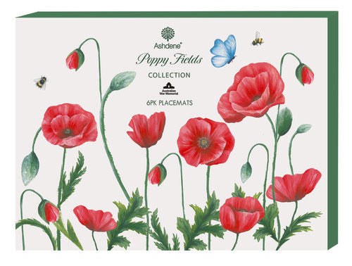 Ashdene Poppy Fields 6pk Placemat