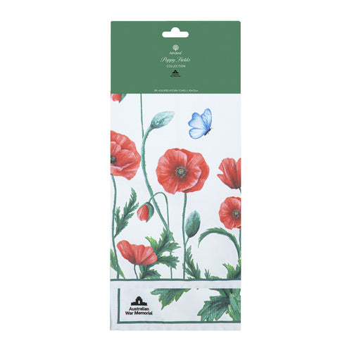 Ashdene Poppy Fields 2pk Kitchen Towel
