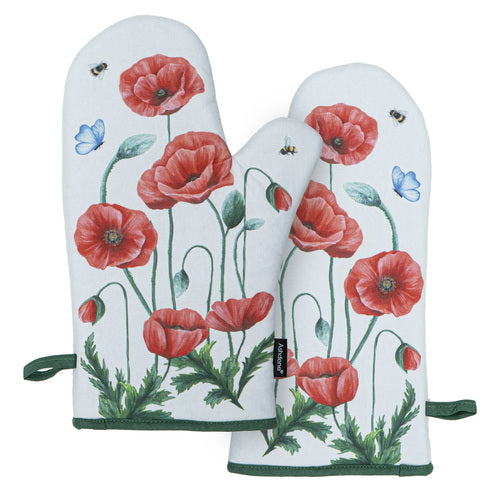 Ashdene Poppy Fields 2pk Oven Mitt