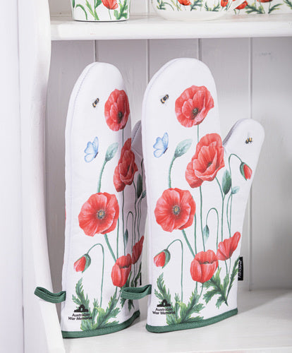Ashdene Poppy Fields 2pk Oven Mitt