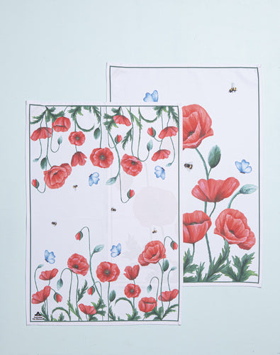 Ashdene Poppy Fields 2pk Kitchen Towel