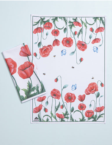 Ashdene Poppy Fields 2pk Kitchen Towel