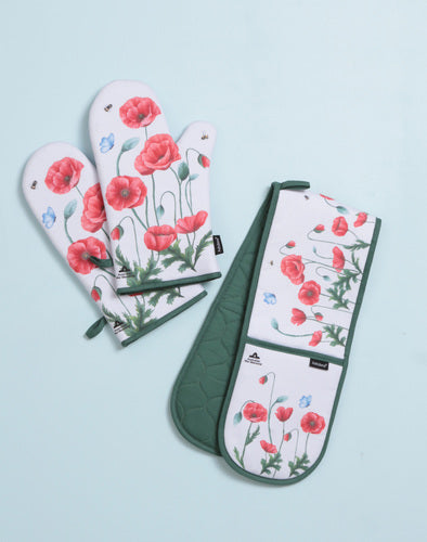 Ashdene Poppy Fields Double Oven Mitt