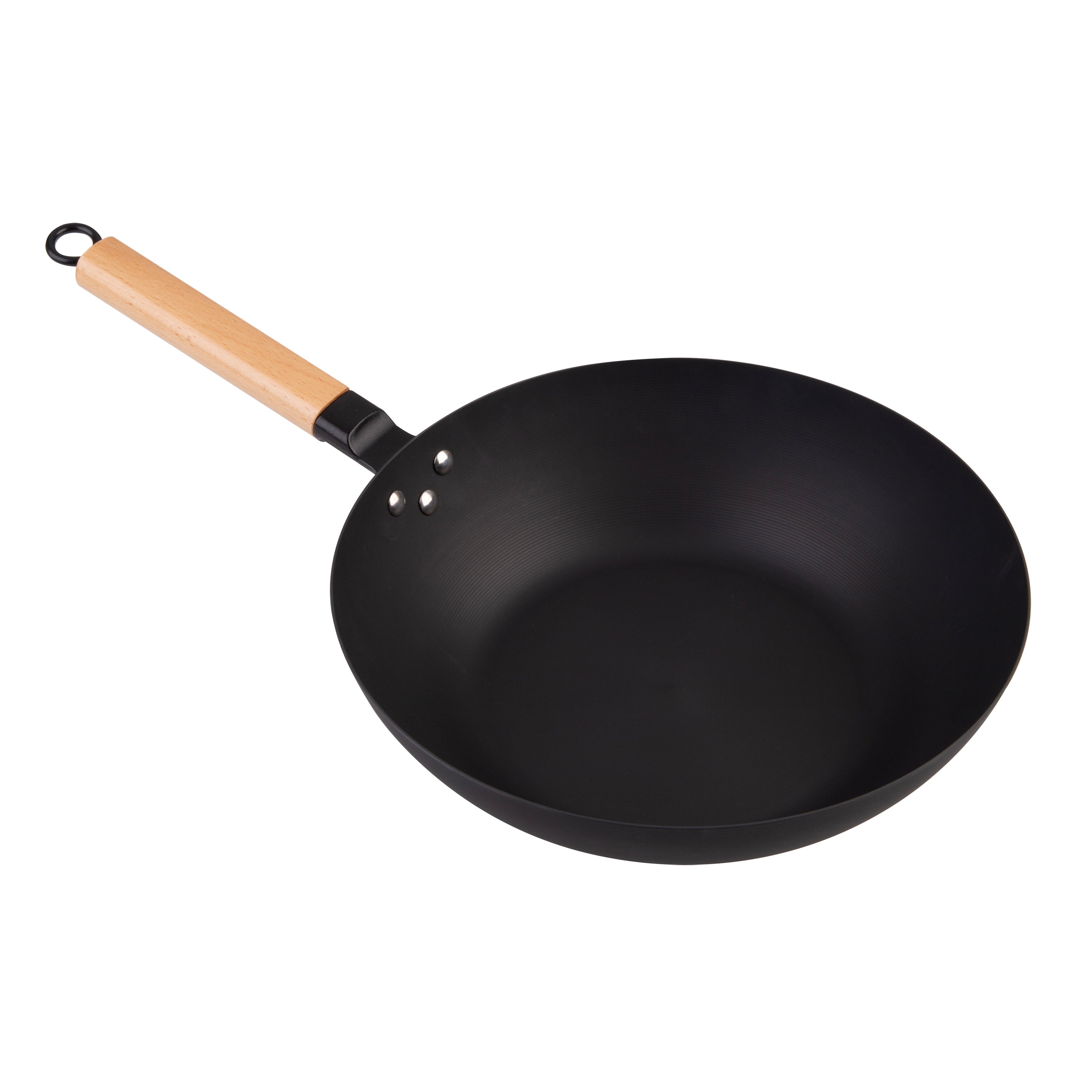 D.Line Black Carbon Steel Pre-Seasoned Stir Fry Pan 30 cm