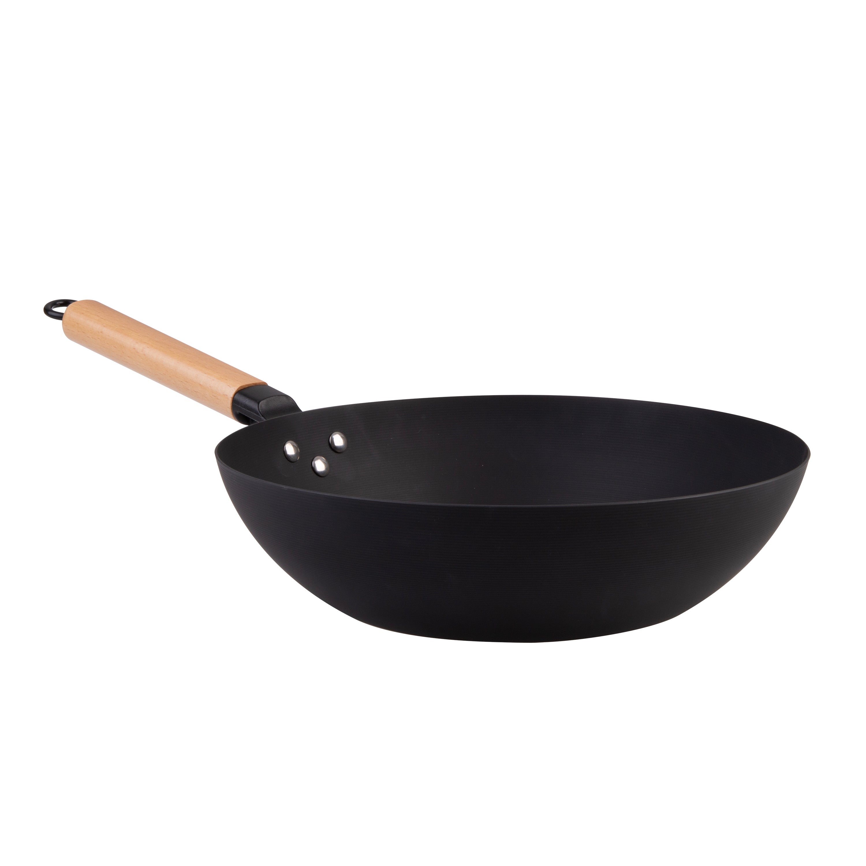 D.Line Black Carbon Steel Pre-Seasoned Stir Fry Pan 30 cm