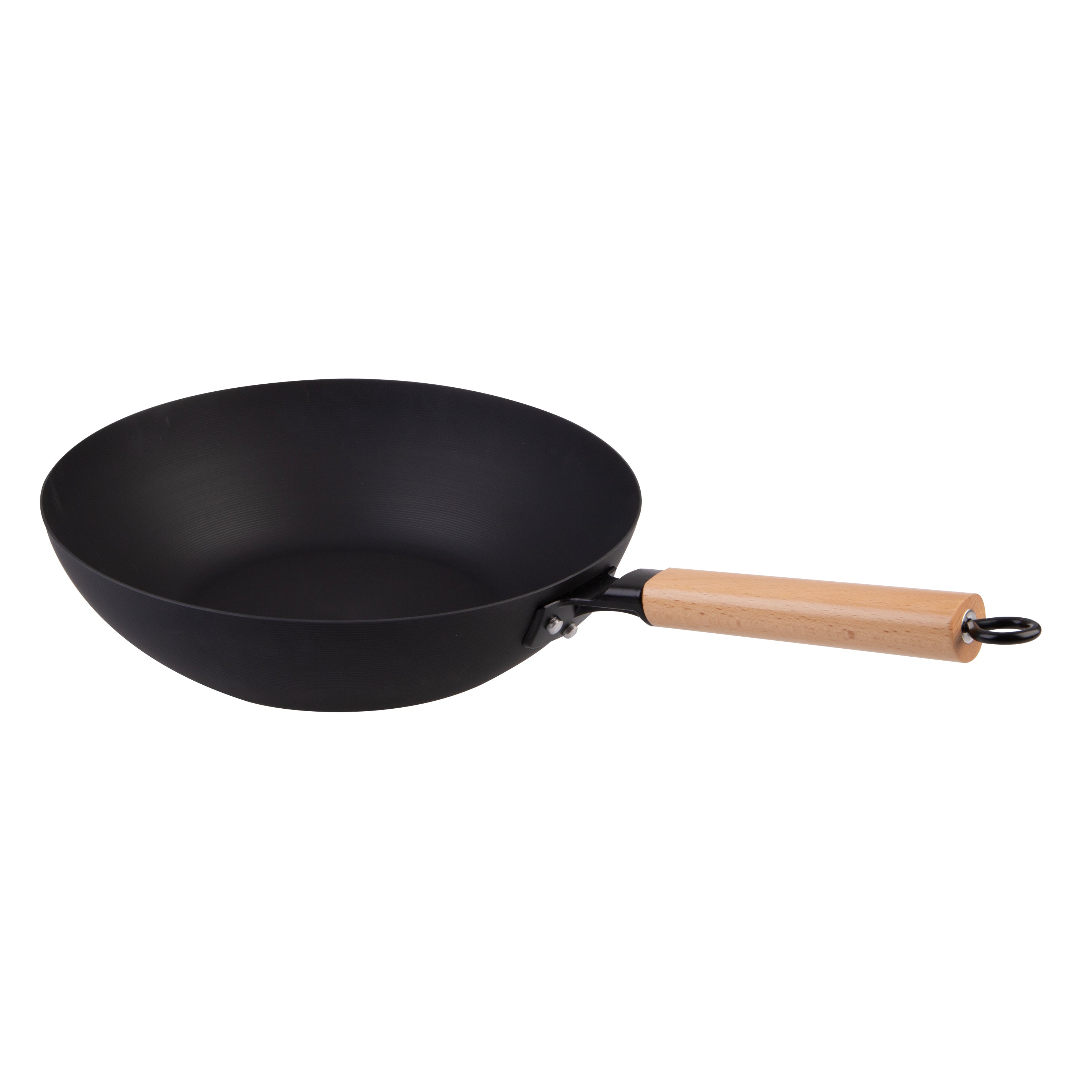 D.Line Black Carbon Steel Pre-Seasoned Stir Fry Pan 30 cm