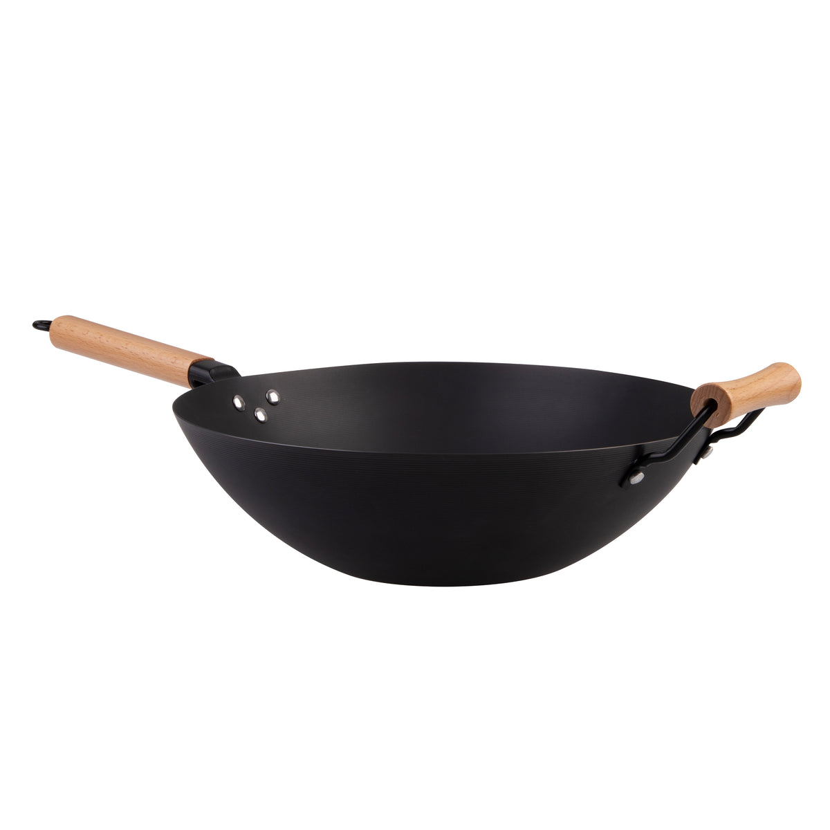 D.Line Black Carbon Steel Pre-Seasoned Wok 35.5 cm