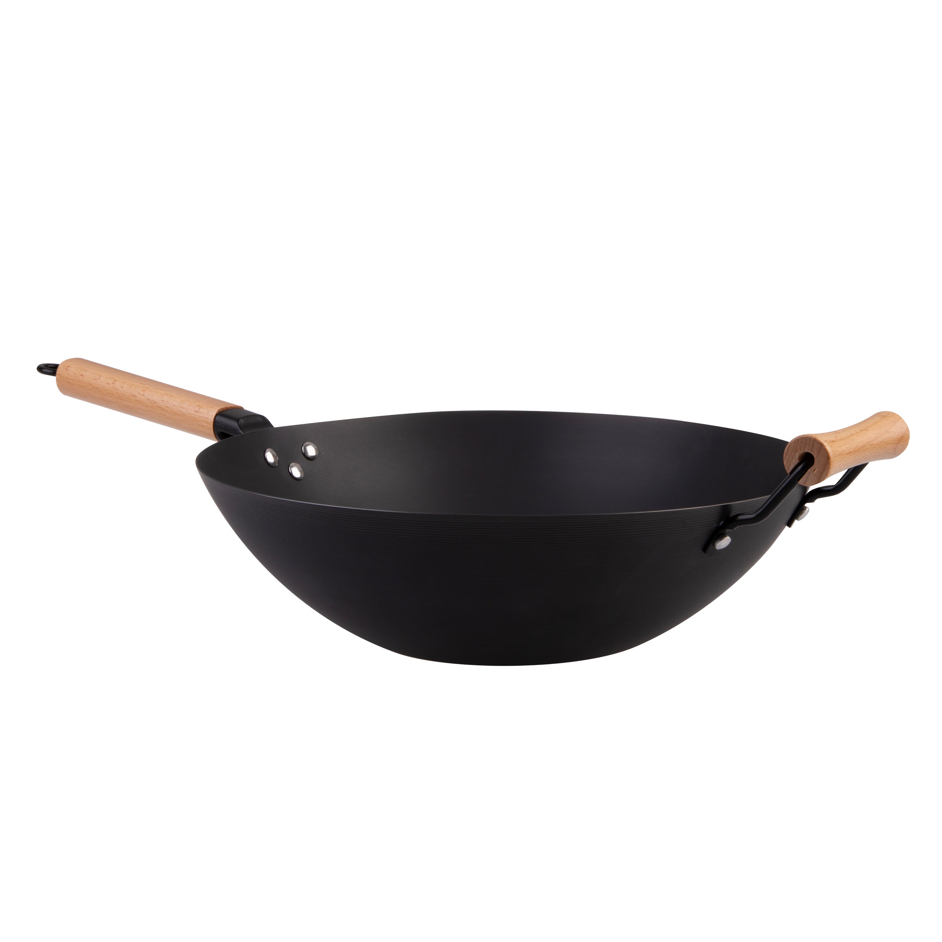 D.Line Black Carbon Steel Pre-Seasoned Wok 35.5 cm