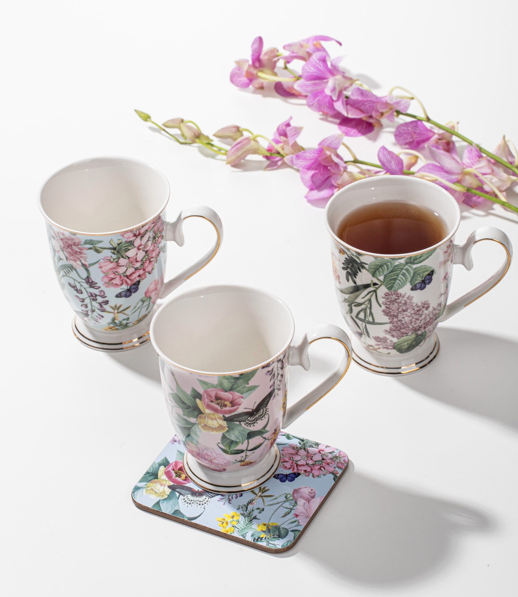 Ashdene Romantic Garden 6pk Coaster
