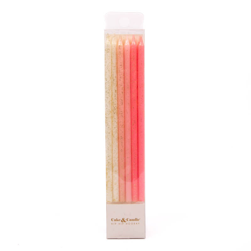Cake & Candle Glitter Cake Candles Pink 12 Pack