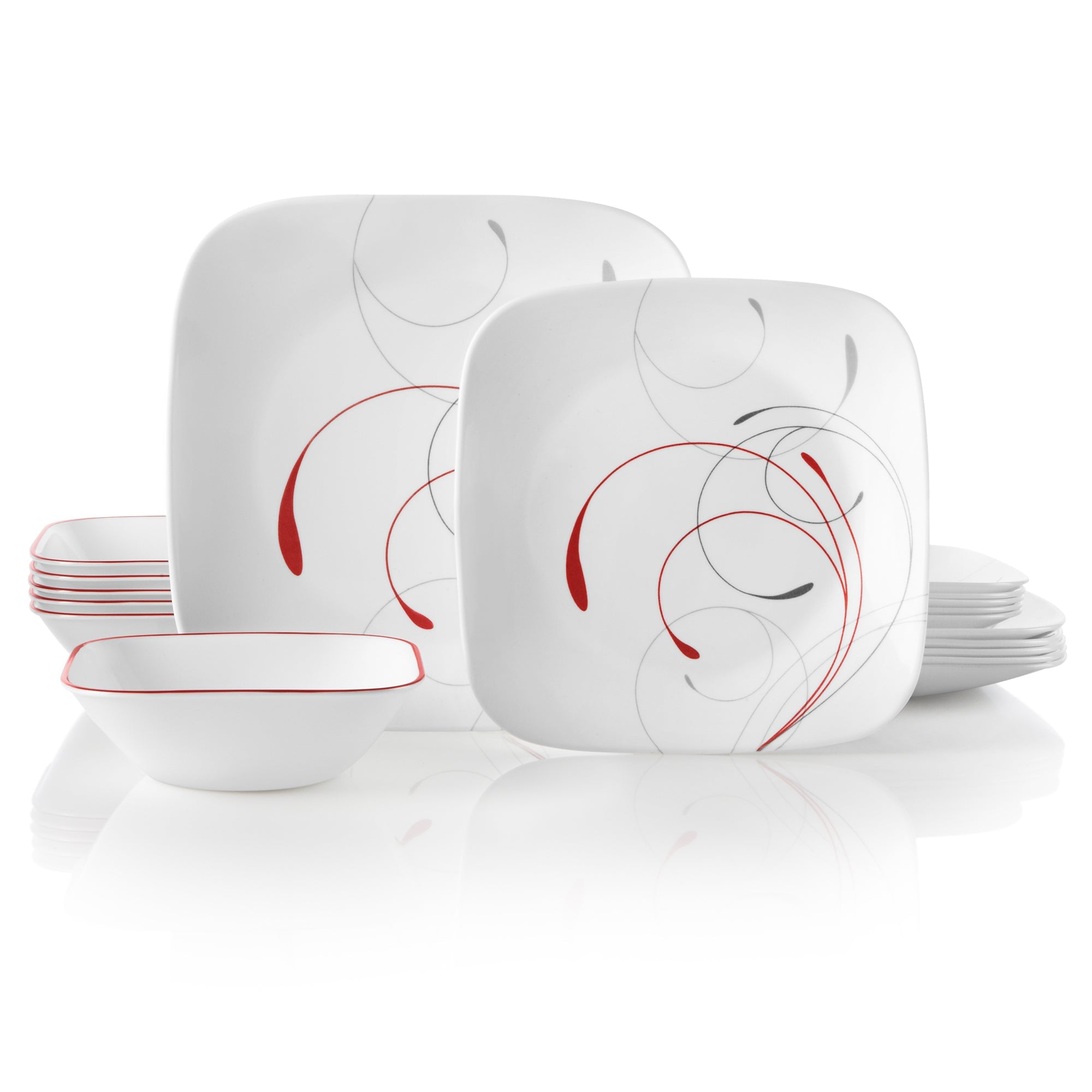 Corelle Splendor 18 Piece Dinner Square Set