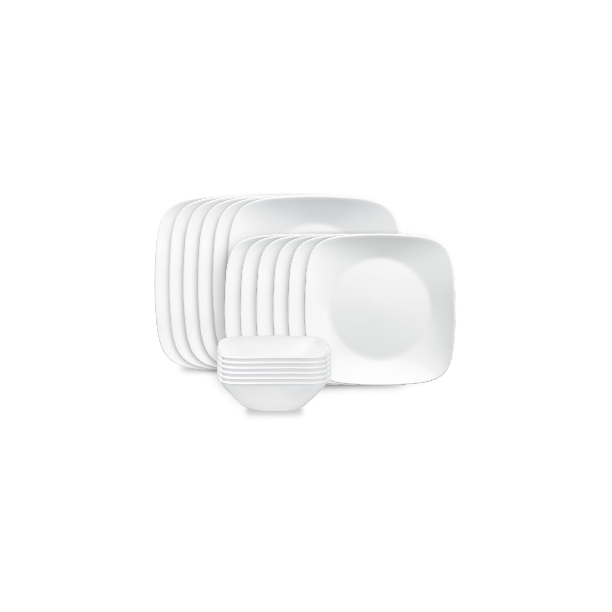 Corelle Pure White 18 Piece Dinner Square Set