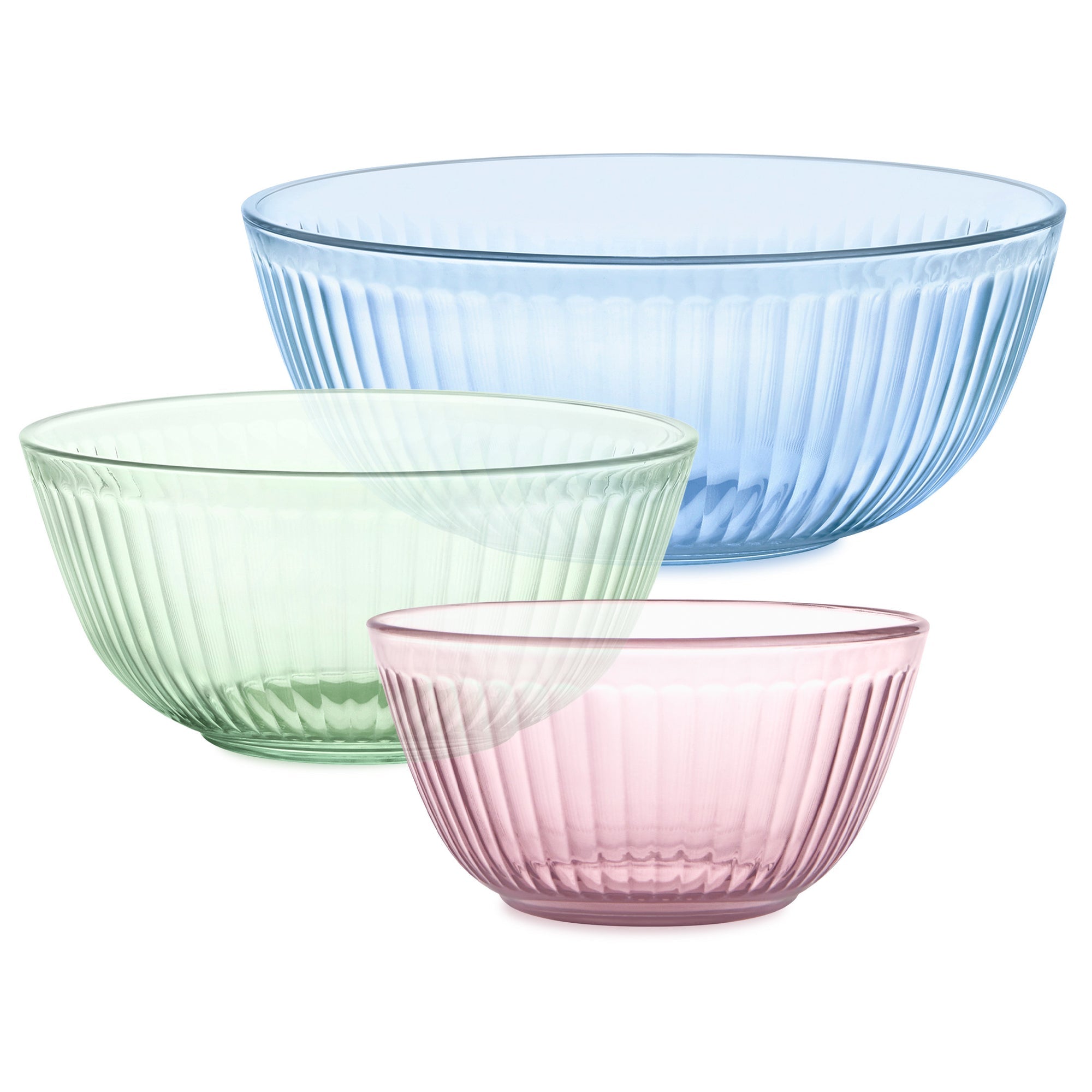 Pyrex Colors Sculptured 3 Piece Bowl Set
