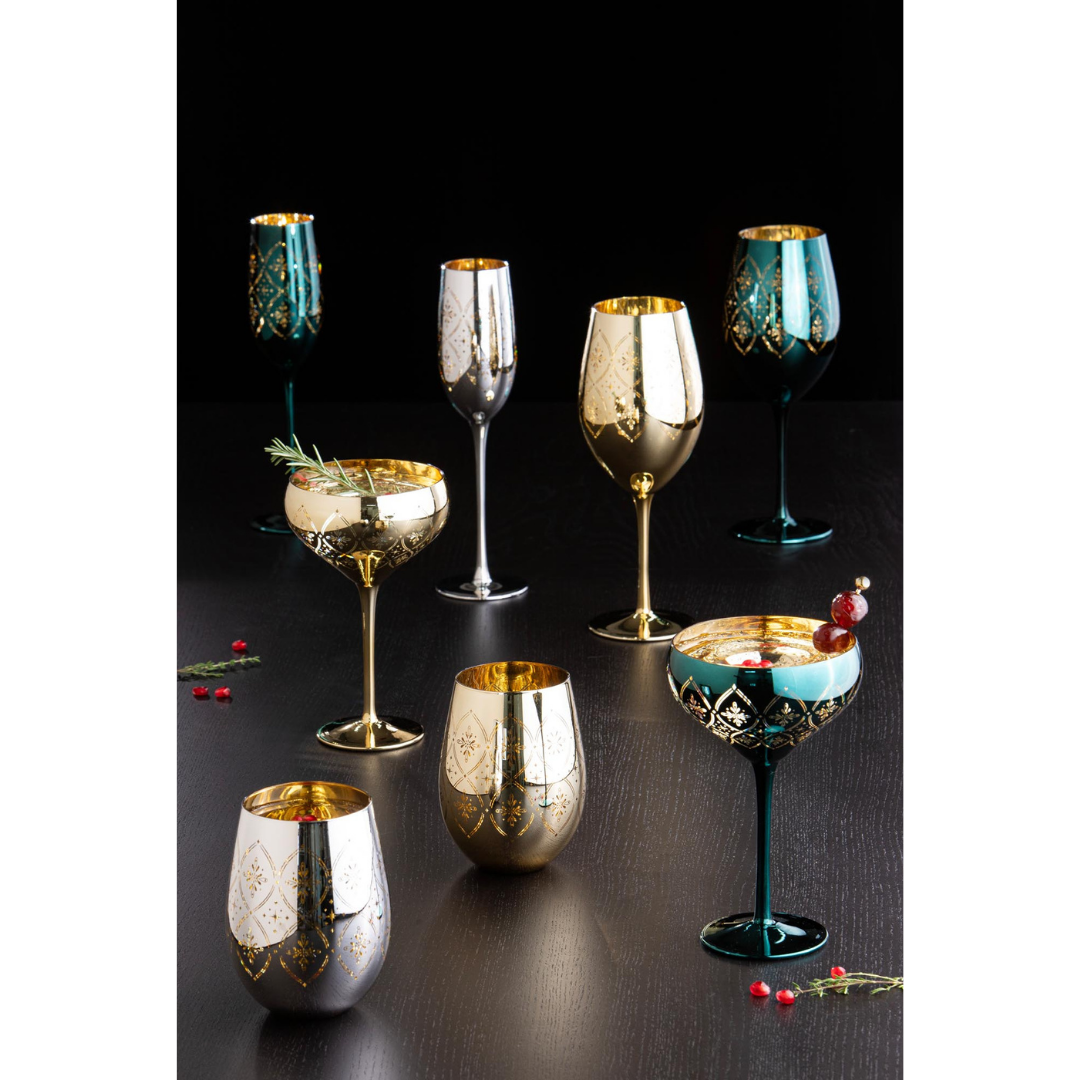 Tempa Chantelle Gold 2pk Wine Glass