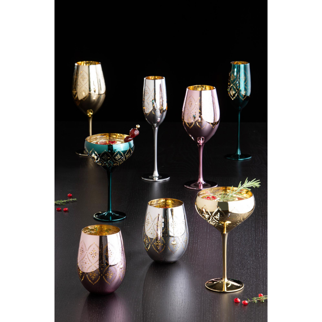 Tempa Chantelle Gold 2pk Cocktail Glass
