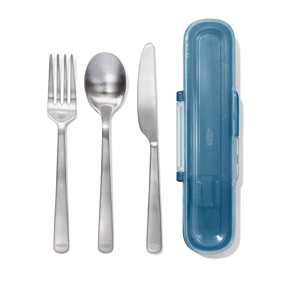 OXO Good Grips Prep and Go Stainless Steel Utensils with Case (Ocean Blue)