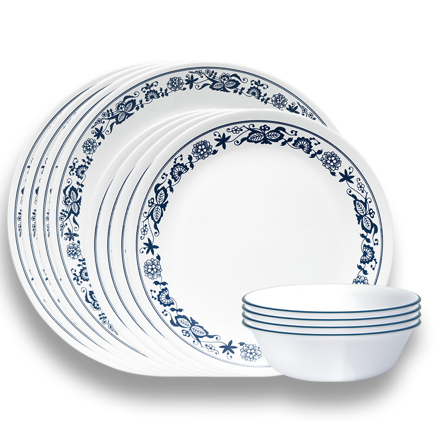 Corelle Old Town Blue 12 Piece Dinner Set