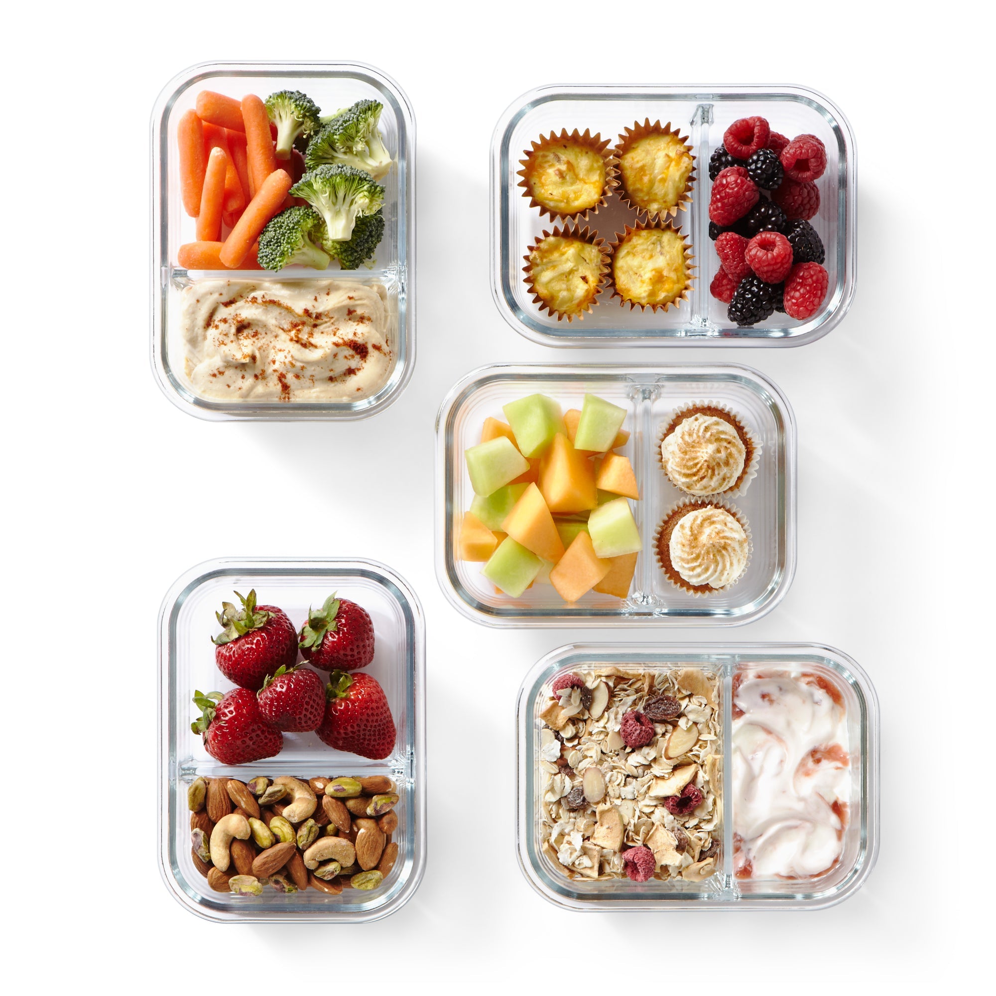 Pyrex Divided Meal Prep Glass Container (580mL)