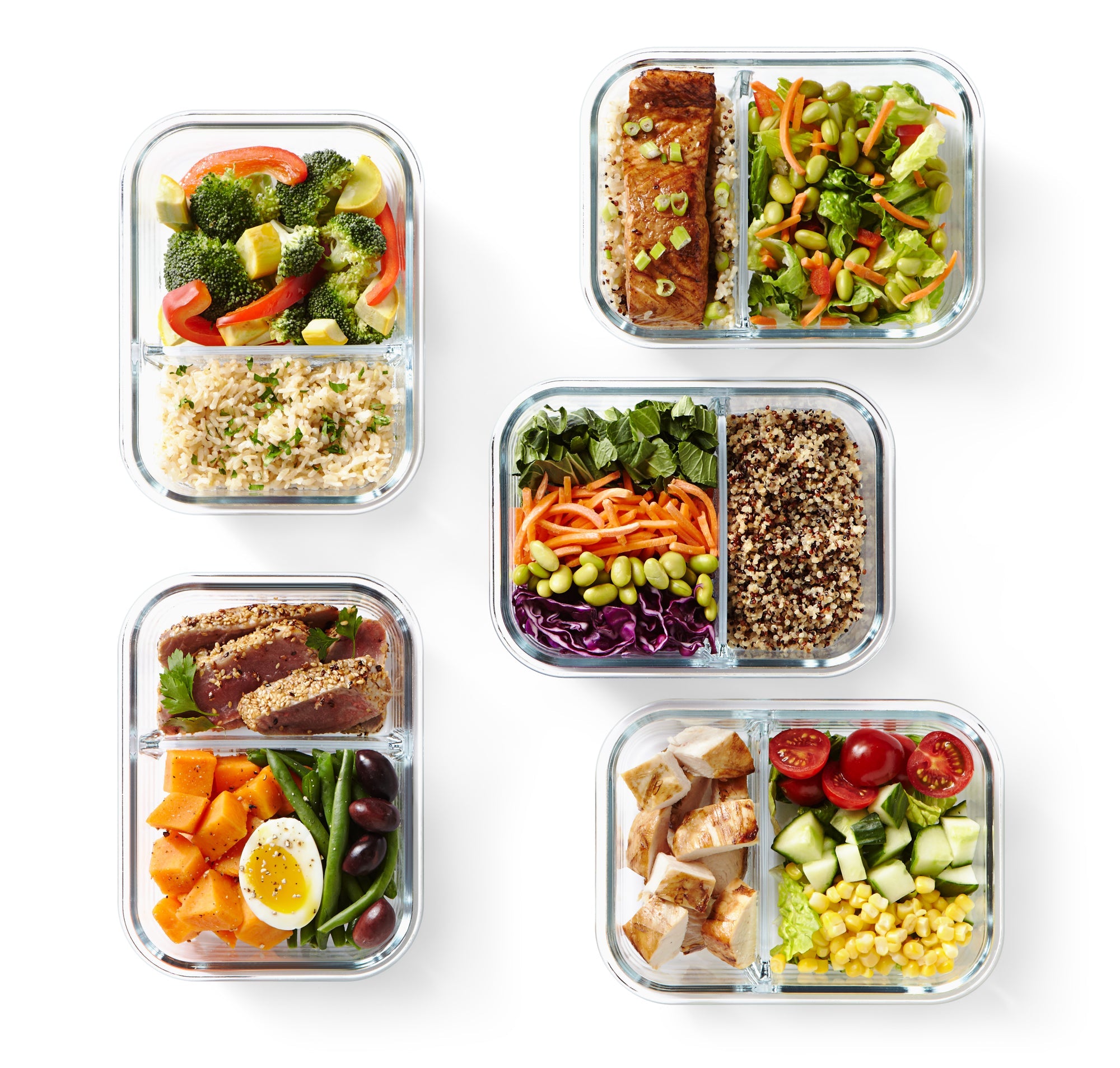 Pyrex Divided Meal Prep Glass Container (980mL)