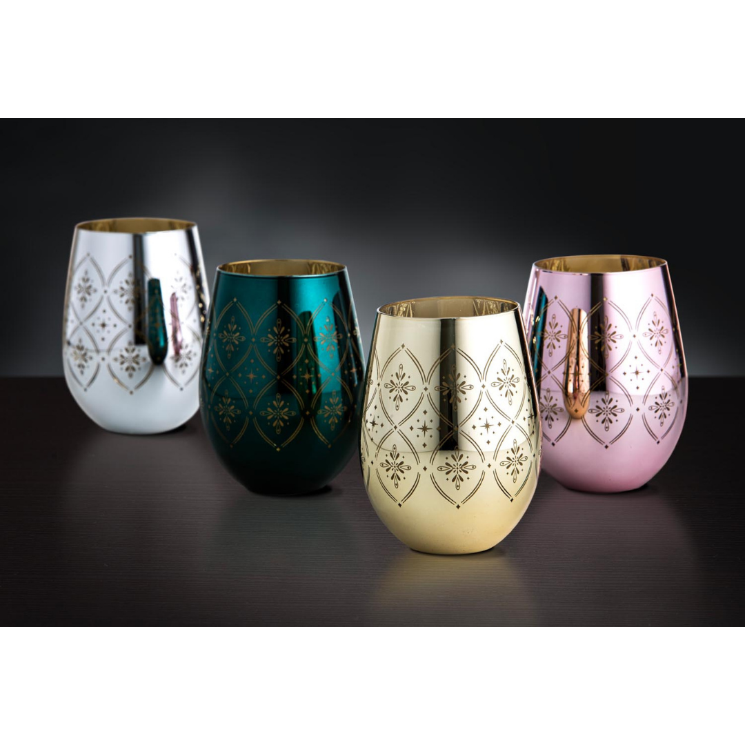 Tempa Chantelle Silver 2pk Stemless Glass