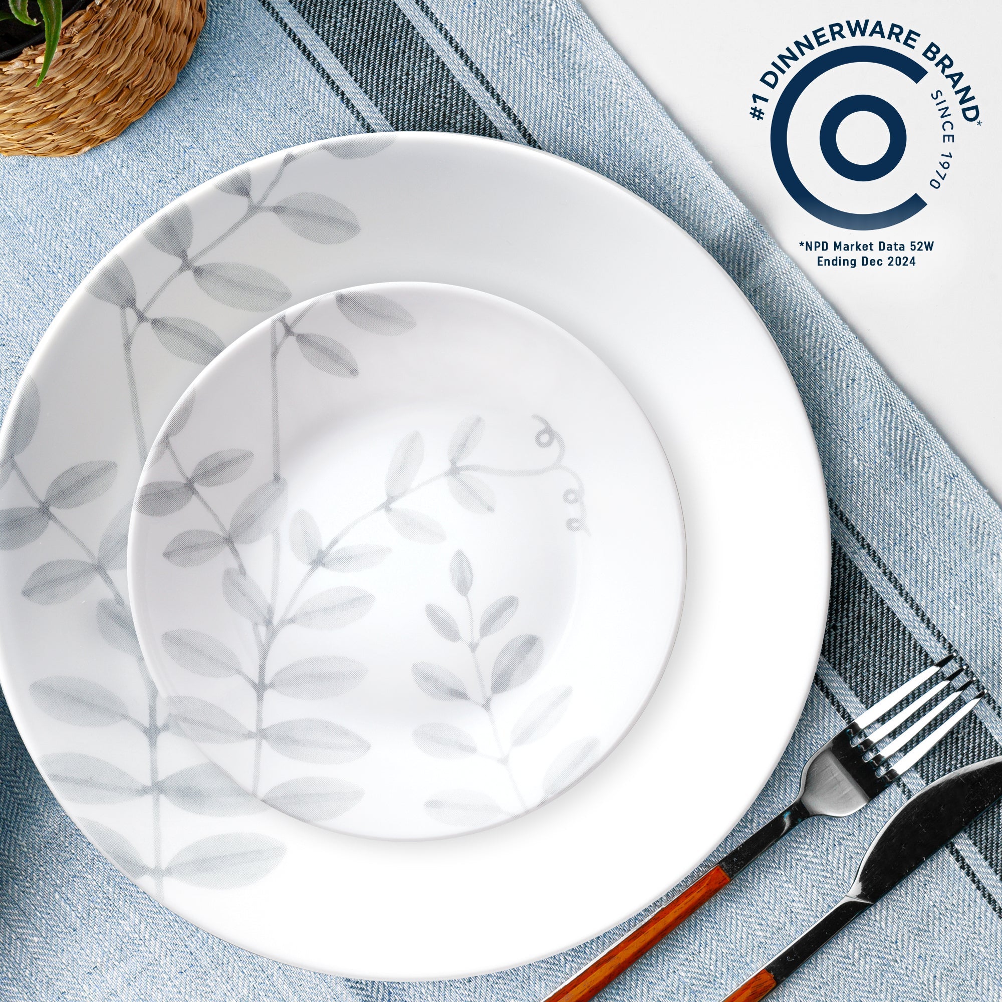 Corelle Flowing Fern 12 Piece Dinner Set