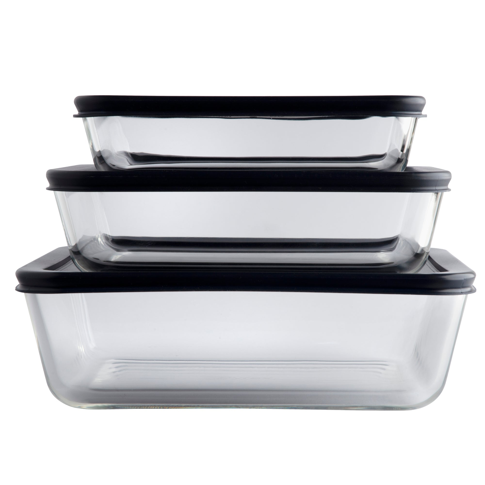 Pyrex Simply Store Glass Container 3 Piece Set (3 6 2.6L - Navy Blue)