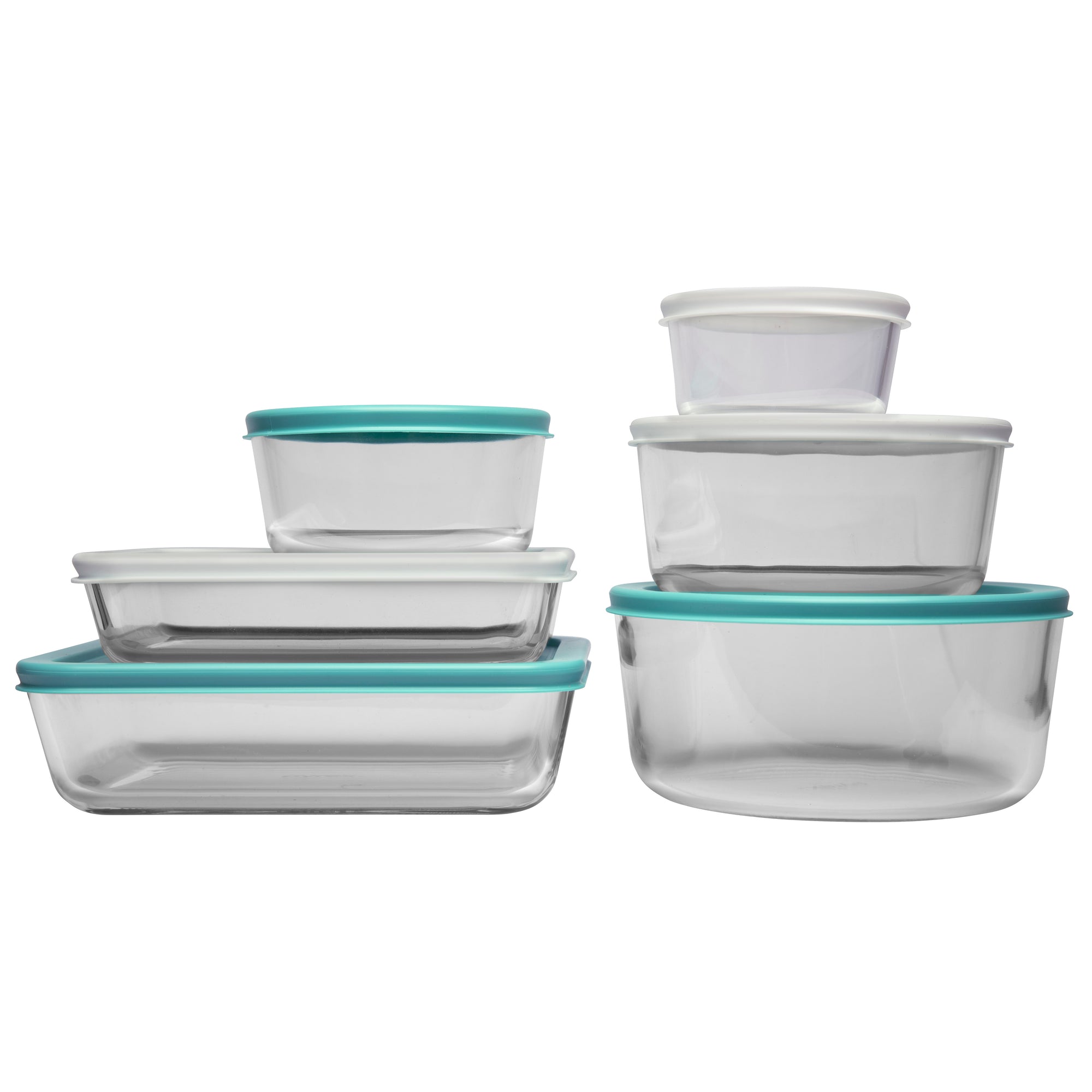Pyrex Simply Store Glass Container 6 Piece Set with Coloured Lids