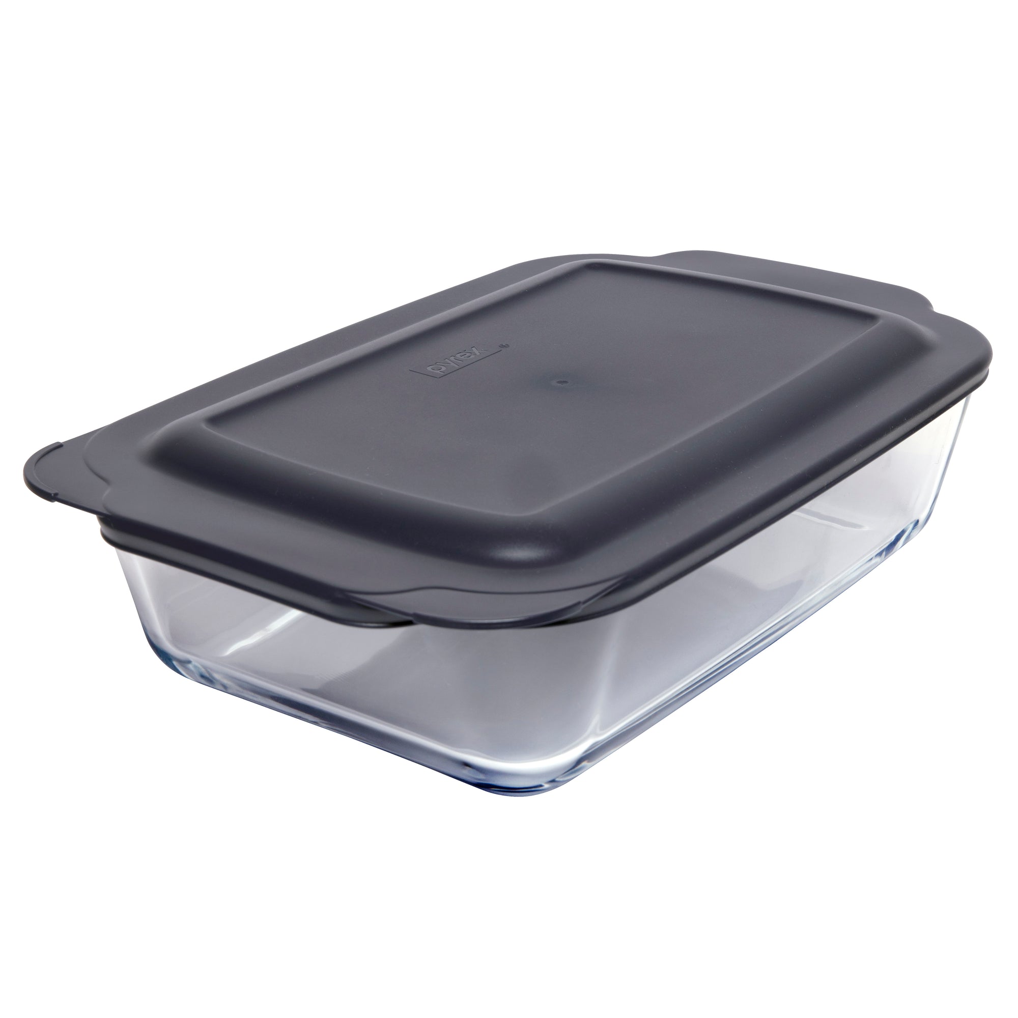 Pyrex Deep Rectangle Baking Dish with Navy Blue Lid (4.7L)