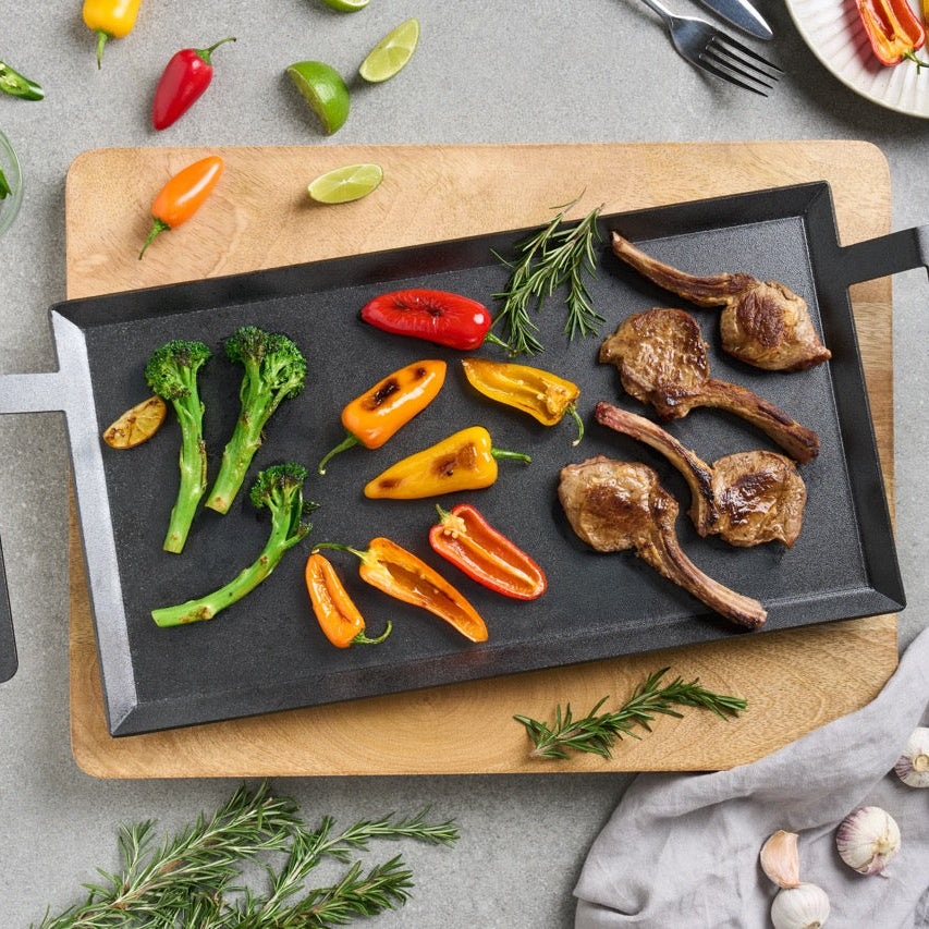 Pyrolux Carbon Steel Griddle with Handles 44 x 23cm