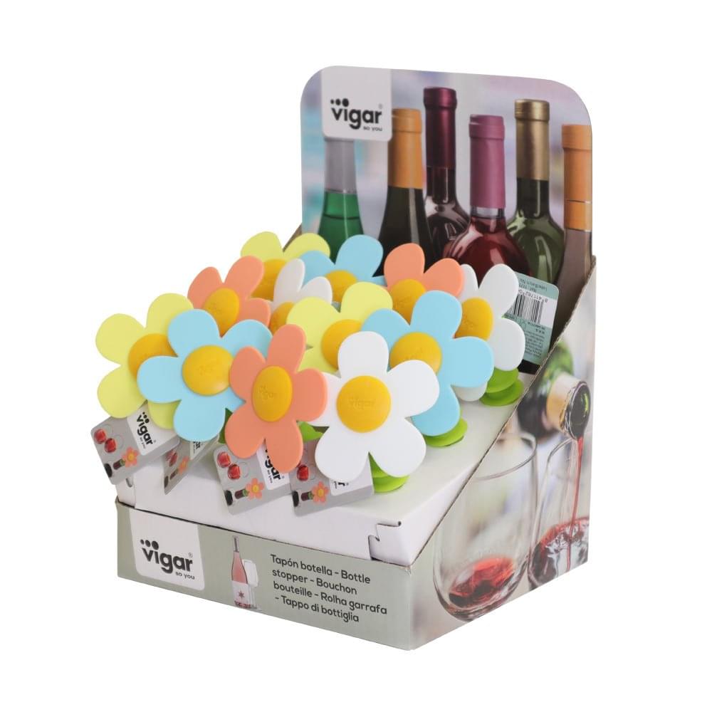 Vigar Flower Power Silicone Assorted Bottle Stopper