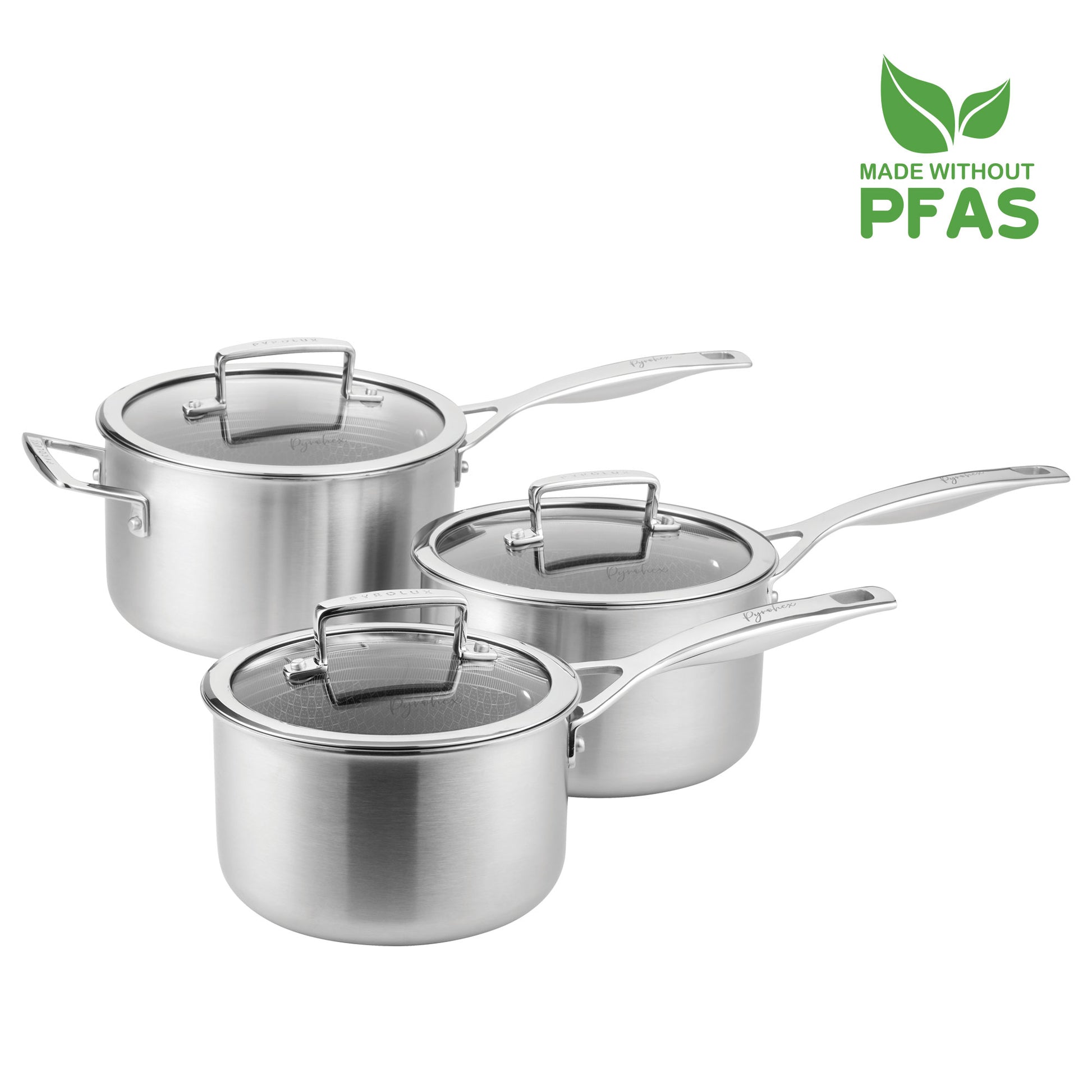 Pyrolux Pyrohex 3 Piece Saucepan Set