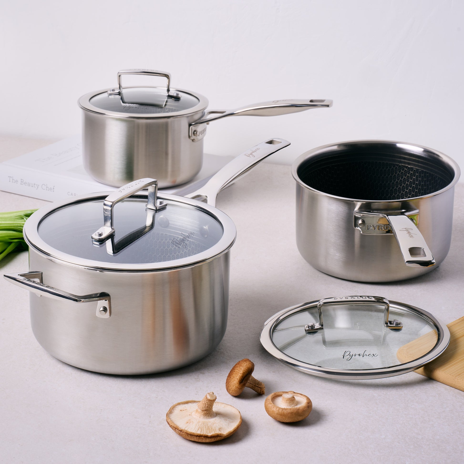 Pyrolux Pyrohex 3 Piece Saucepan Set