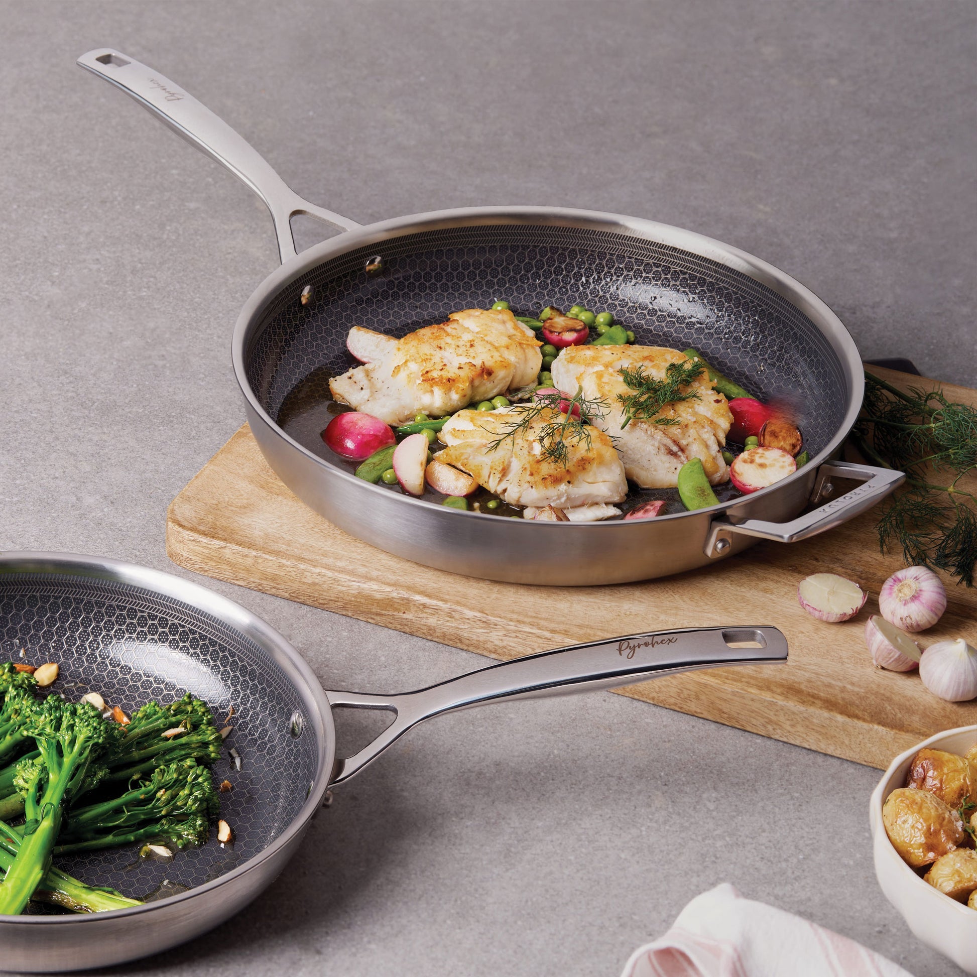Pyrolux Pyrohex 2 Piece Frypan Set - 26 & 32cm