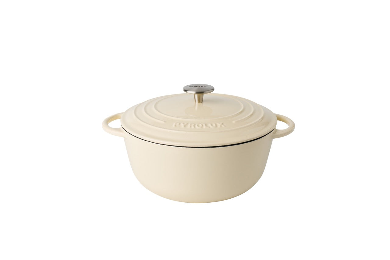 Pyrolux Pyrochef 24cm / 4L Cast Iron French Oven - Meringue