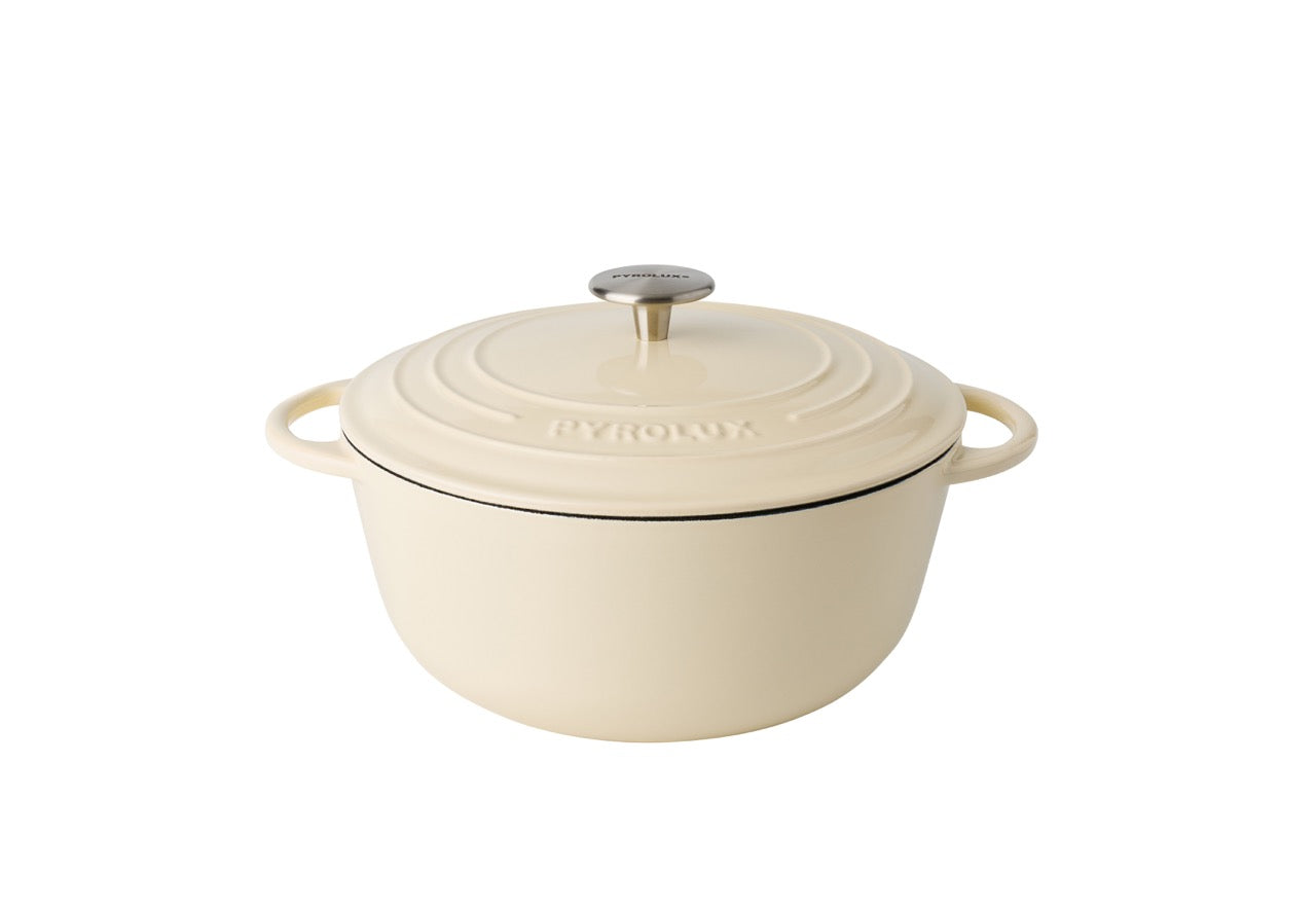 Pyrolux Pyrochef 26cm / 5L Cast Iron French Oven - Meringue