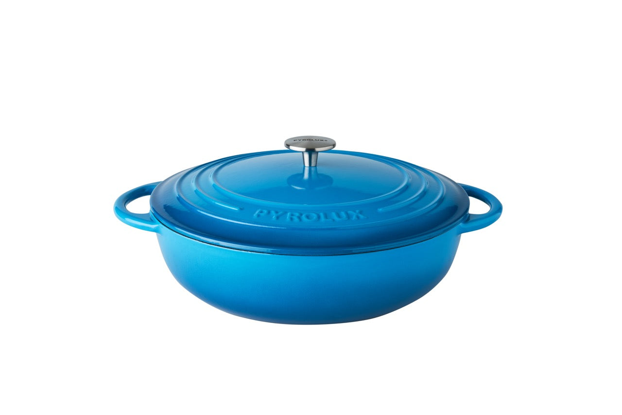 Pyrolux Pyrochef 30cm / 5L Cast Iron Chef Pan - Ocean Blue