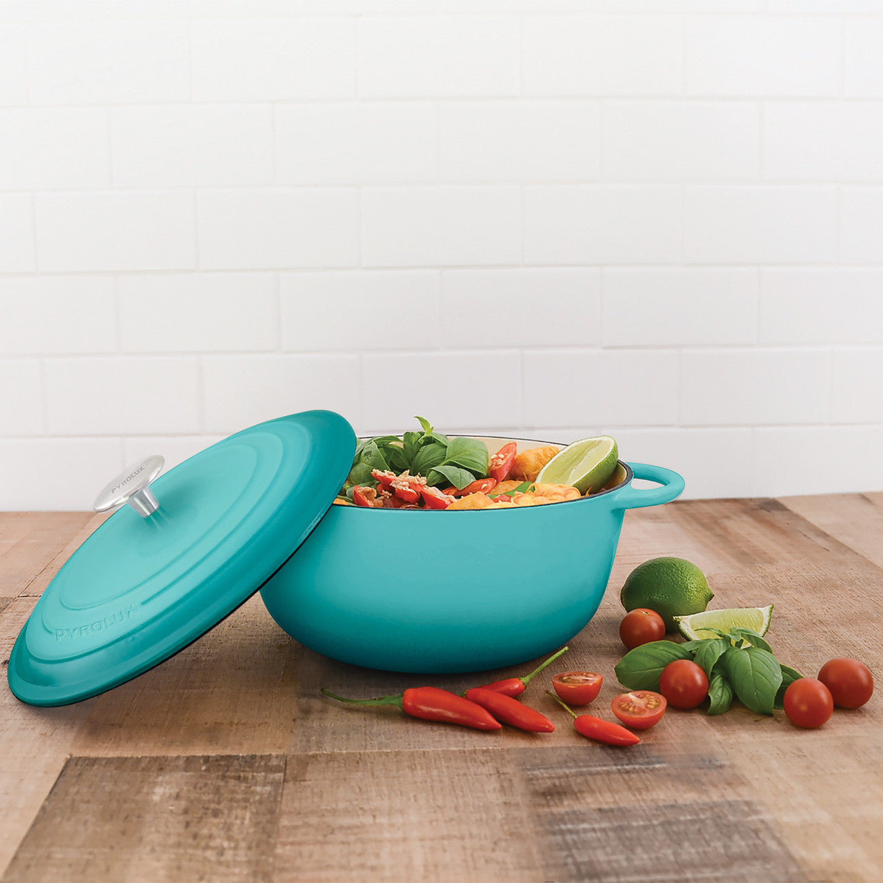 Pyrolux Pyrochef 26cm / 5L Cast Iron French Oven - Aqua Marine