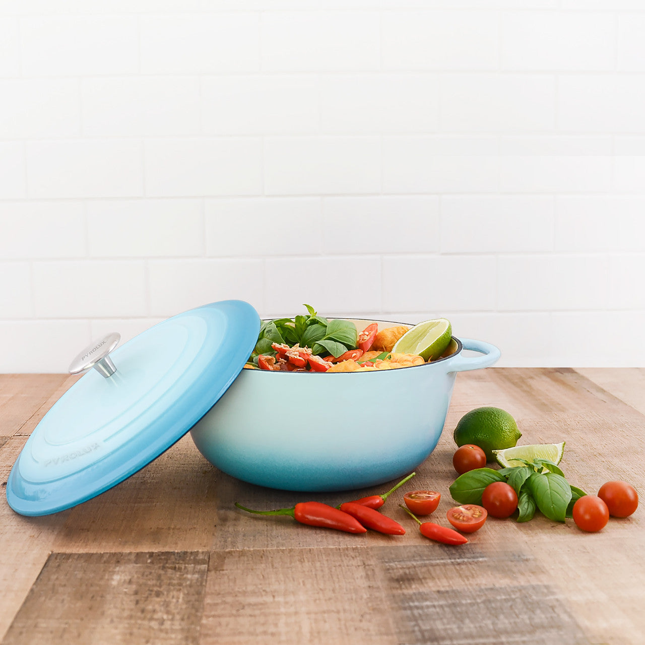 Pyrolux Pyrochef 28cm / 6L Cast Iron French Oven - Duck Egg Blue